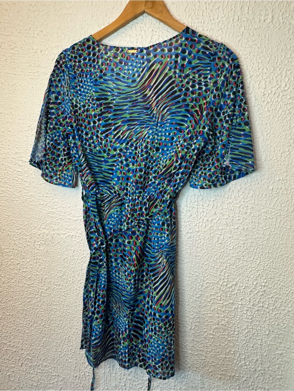 Blue Multicolor Printed Swim Coverup Tunic - Picture 8 of 16